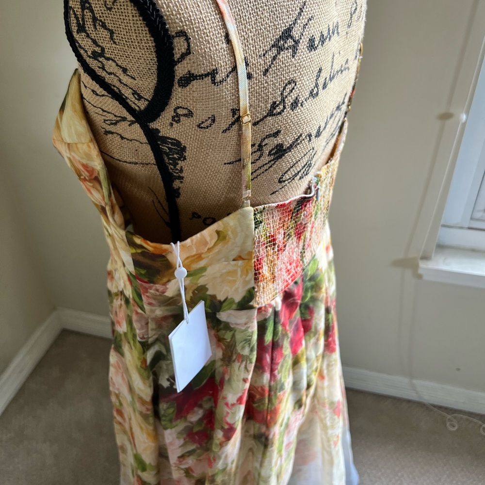 🖤SOLD🖤 Zimmermann Garden Picnic Linen & Silk Dress, Size 4 (fits like 12 US) - Picture 13 of 17